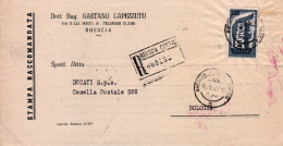 1954-EUROPA Lire 60 Isolato Su Piego Raccomandato - 1946-60: Marcophilia