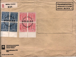 1966-Svizzera Europa Serie Completa In Blocchi Di Quattro Su Raccomandata - Autres & Non Classés
