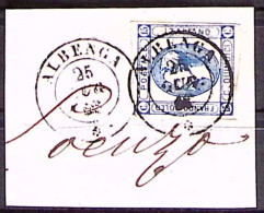1863-ALBENGA C.2 Con Rosetta (26.7) Su Frammento Affrancato Litografato C.15 - Marcofilie