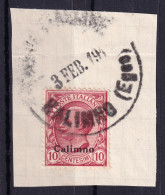 1912 (F=on Piece) KALIMNO (Egeo) C1 Gomma Parte Superiore Abrasa 83.2) Su Framme - Aegean (Calino)