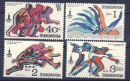 1980-Cecoslovacchia (MNH=**) Serie 4 Valori Giochi Olimpici Mosca - Otros & Sin Clasificación