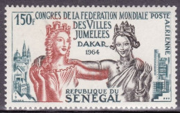 1964-Senegal (MNH=**) Posta Aerea S.1v."Federaz.mondiale Città Gemellate A Dakar - Senegal (1960-...)