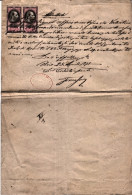 1878-LOMBARDO VENETO Attestato Manoscritto Con Marche Coppia Kr.25 Rilasciato A  - Lombardije-Venetië
