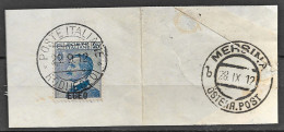 1912 POSTE ITALIANE/RODI (EGEO) C.2 (28.9) Su Frammento Affrancato Egeo C.25 - Egée