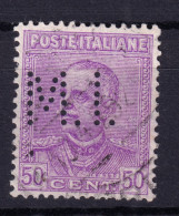 1927 Circa PERFIN M.I. (Messaggerie Italiane) Su Effigie C.50 Usato - Usados