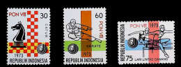 1973-Indonesia (MNH=**) Serie 3 Valori Sport - Indonesien