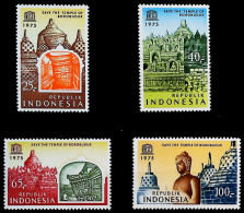 1975-Indonesia (MNH=**) Serie 4 Valori Buddha - Indonésie