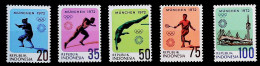 1972-Indonesia (MNH=**) Serie 5 Valori Olimpiade Monaco - Indonésie