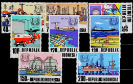 1974-Indonesia (MNH=**) Serie 8 Valori Compagnia Petrolifera Pertamina - Indonesië