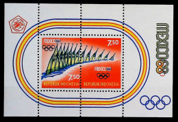 1968-Indonesia (MNH=**) Foglietto 1 Valore Olimpiade Messico - Indonesia