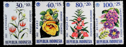 1966-Indonesia (MNH=**) Serie 4 Valori Fiori - Indonésie