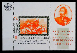 1967-Indonesia (MNH=**) Foglietto 1 Valore Quadro Di Raden Saleh - Indonesië