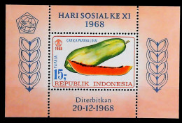 1968-Indonesia (MNH=**) Foglietto 1 Valore Frutta - Indonésie
