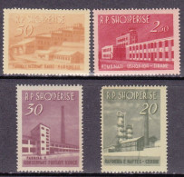 1963-Albania (MNH=**) S.4v."Edifici Industriali"catalogo Yvert Euro 30 - Albanië