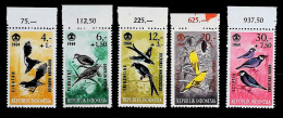 1964-Indonesia (MNH=**) Serie 5 Valori Uccelli - Indonesia