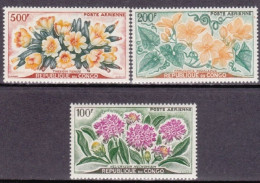 1961-Congo (MNH=**) Posta Aerea S.3v."Fiori"catalogo Yvert Euro 20 - Andere & Zonder Classificatie