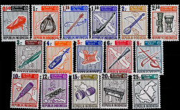 1967-Indonesia (MNH=**) Serie 16 Valori Strumenti Musicali - Indonesien