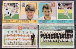 1985-Grenadine Di St.Vincent (MNH=**) S.6v. "Cricket" - St.Vincent Y Las Granadinas