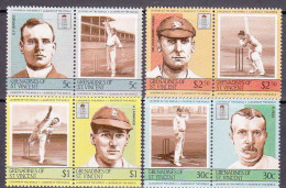 1984-Grenadine Di St.Vincent (MNH=**) S.8v."Cricket" - St.Vincent Y Las Granadinas