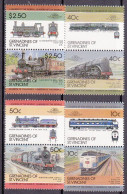 1985-Grenadine Di St.Vincent (MNH=**) S.8v."Locomotive" - St.Vincent & Grenadines