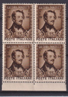 1948-Italia (MNH=**) Quartina Centenario Donizetti - 1946-60: Ungebraucht