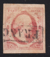 1852-Olanda (O=used) 10c. Guglielmo III, Bei Margini - Used Stamps