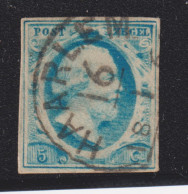 1852-Olanda (O=used) 5c. Guglielmo III - Oblitérés