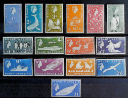 1963/9-South Georgia 15 Valori Elisabetta II°, Balena Gabbiani Pinguini Foche - Georgia Del Sud