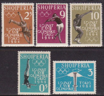1962-Albania (MNH=**) S.5v." Olimpiadi Di Tokyo" - Albanien