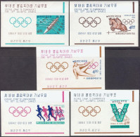 1964-Corea Del Sud (MNH=**) Set Di 5 Foglietti "Olimpiadi Di Tokyo"cat.Yvert 201 - Corée Du Sud