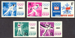 1964-Russia (MNH=**) S.5v.non Dentellati " Olimpiadi Invernali Di Innsbruck" - Otros & Sin Clasificación