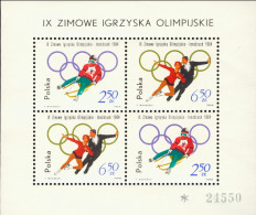 1964-Polonia (MNH=**) Foglietto 4 Valori "Olimpiadi Di Innsbruck" Cat.Yvert Euro - Sonstige & Ohne Zuordnung