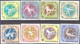 1964-Sharjah (MNH=**) S.8v.non Dentellati " Olimpiadi Di Tokyo" - Schardscha