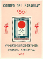 1964-Paraguay (MNH=**) Foglietto S.1v." Olimpiadi Di Tokyo" - Paraguay