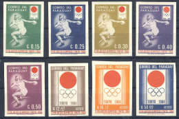 1964-Paraguay (MNH=**) S.8v.non Dentellati " Olimpiadi Di Tokyo" - Paraguay