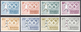 1964-Maldive (MNH=**) S.8v." Olimpiadi Di Tokyo" - Maldive (1965-...)