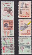 1964-Nicaragua (MNH=**) S.6v.soprastampati "Olimpiadi Di Tokyo" - Nicaragua