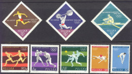 1964-Polonia (MNH=**) S.8v." Olimpiadi Di Tokyo" - Sonstige & Ohne Zuordnung