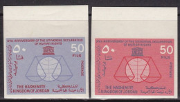 1963-Giordania (MNH=**) Non Dentellati S.2v."15 Anniversario Della Dichiarazione - Jordanië