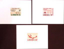 1964-Liberia (MNH=**) Tre Foglietti Tre Valori "Olimpiadi Di Tokyo" - Liberia