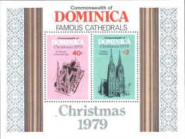 1979-Dominica (MNH=**) Foglietto S.2v."Natale Quadri" - Dominique (1978-...)