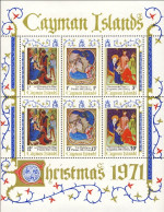 1971-Cayman (MNH=**) Islands Foglietto S.6v."Natale,miniature" - Kaimaninseln