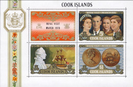 1970-Cook Islands (MNH=**) Foglietto S.4v."Visita Reali" - Cook Islands