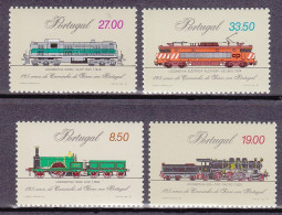 1981-Portogallo (MNH=**) S.4v."125° Anniversario Della Ferrovia Portoghese Locom - Other & Unclassified