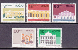 1983-Macao (MNH=**) S.5v."Architettura" - Unused Stamps