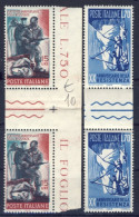 1965-Italia (MNH=**) Due Coppie Con Interspazio Di Gruppo Valori Resistenza - 1946-60: Mint/hinged