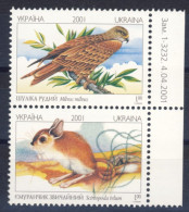 2001-Ucraina (MNH=**) Serie 2 Valori Animali - Oekraïne