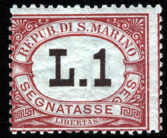 1919-San Marino (MNH=**) Segnatasse L.1 Rosa - Neufs