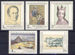 1980-Cecoslovacchia (MNH=**) Serie 5 Valori Arte Dipinti - Other & Unclassified