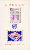 1959-Liberia (MNH=**) Foglietto 2 Valori UNESCO - Liberia